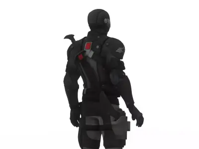 Snake Eyes G I Joe Ninja 3D Model Rigged Game Ready Character Low-poly 3D model