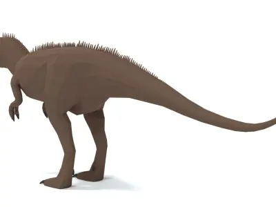Low Poly Cartoon Carcharodontosaurus Dinosaur Low-poly 3D model