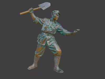 Military sculpture warrior military battle war hero soldier 3D print model