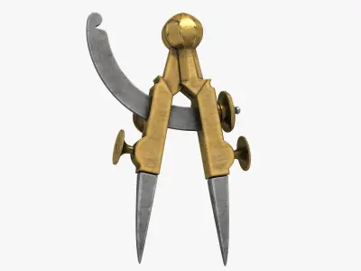 Vintage Dividers Drafting Compass 3D model