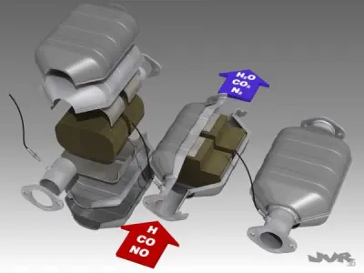 Car Exhaust Catalytic Converter 3D model
