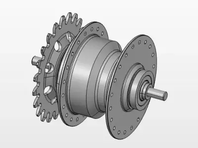 Shimano Nexus 4 Speed Hub Free 3D model