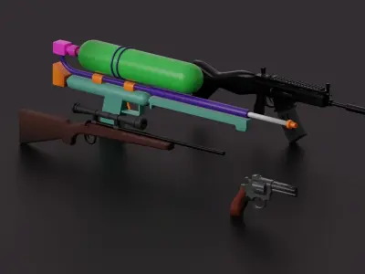 Weapon Props Softpack Low-poly 3D model