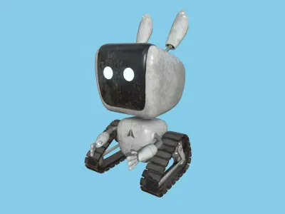 Cute Robot 03 Dirt Metal - Character Design Fashion Low-poly 3D model