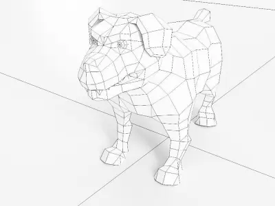 Dog  animal 3d model  Low-poly 3D model
