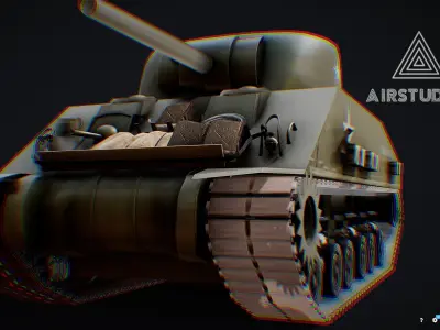 M4 Sherman Tank - World War 2 WWII Low-poly 3D model
