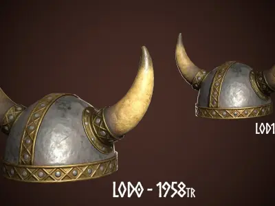 Viking Helmet 01 Low-poly 3D model