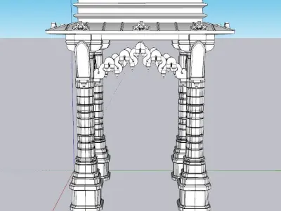 indian jodhpuri stone chatri  Low-poly 3D model