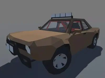 Muscle Car Trophy Truck with Interior MOBILE READY Low-poly 3D model