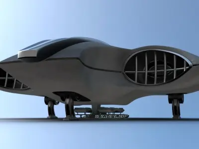 Futuristic UFO Space Ship 3D model