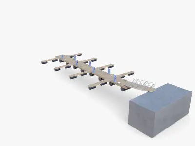 Pontoon dock V3 3D model