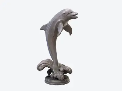Dolphin Sculpture Low-poly 3D model