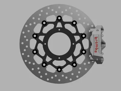 Brembo brake disc 320mm Free low-poly 3D model
