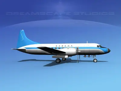 Convair CV-340  Sabena 3D model
