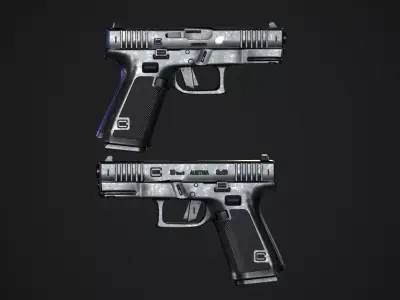 Glock 17 Pistol Low-poly 3D model