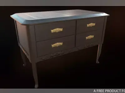 Low Poly Night Stand PBR Free low-poly 3D model