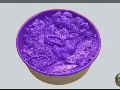 poke bowl with tuna rice tomatoes pepper broccoli 3D model