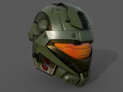 Helmet scifi military 3d model Low-poly 3D model