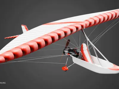 Hang Glider Low-poly 3D model