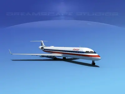 Bombardier CRJ900 American Airlines 3D model