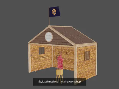 stylized medieval village assets 3D Model Collection