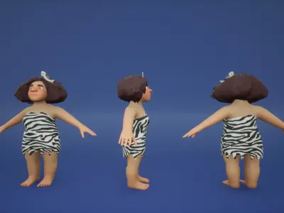 Stone Age Characters Pack 3D model