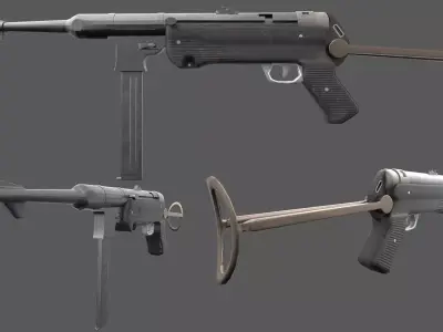 MP40 - German WW2 Weapon Low-poly 3D model