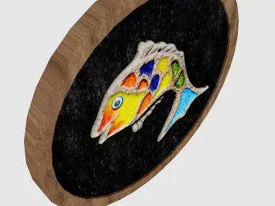 Fish relief table 02 Low-poly 3D model