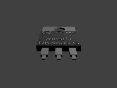 Transistor electronic component Free low-poly 3D model