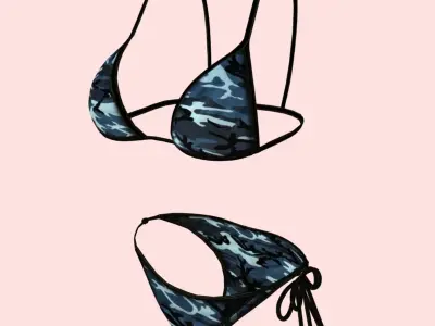 Sexy Army Bikini P03 Low-poly 3D model