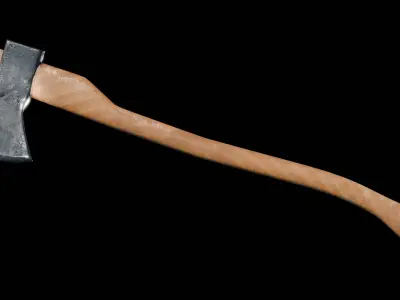 Modern Wooden Axe Realistic 3D Model Free low-poly 3D model