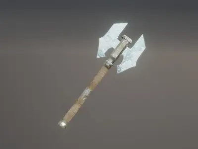 Double Bit Ice Axe - Elemental Double Bit Axe - Model 01 Low-poly 3D model