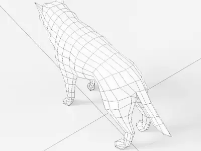 Dog 3d model polygonal Low-poly 3D model