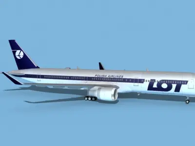 Boeing 767-400 LOT Polish 3D model