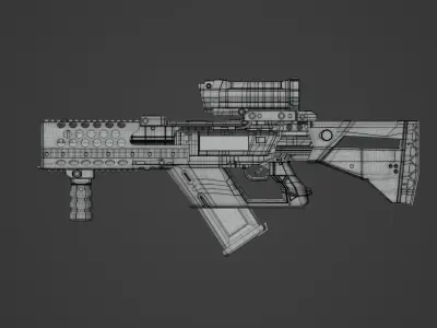 Assault Riffle Concept Low-poly 3D model