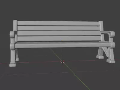 Stylized Sci Fi Bench 3D Model 3D model