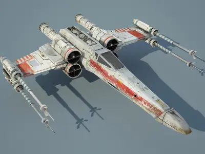 Game Ready Star Wars X-Wing Starfighter Low-poly 3D model