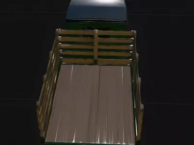 Realistic Vintage 1920s Flatbed Stake Truck 3D Model Low-poly 3D model