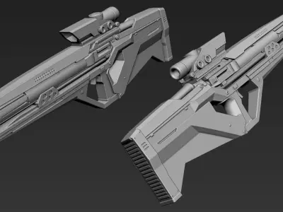 3D Printable Sci-Fi Weapon Part 3 3D model