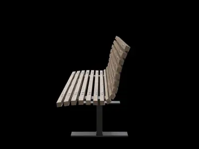 Public Bench V-03 Low-poly 3D model
