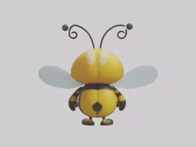 Cartoon Bee Model 1 Low-poly 3D model