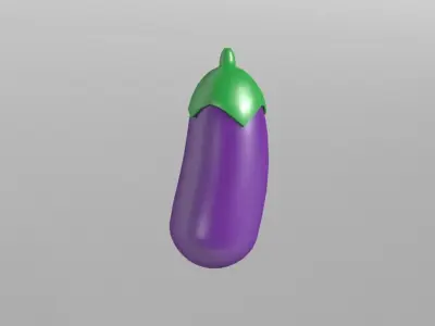 Eggplant 02 Low-poly 3D model