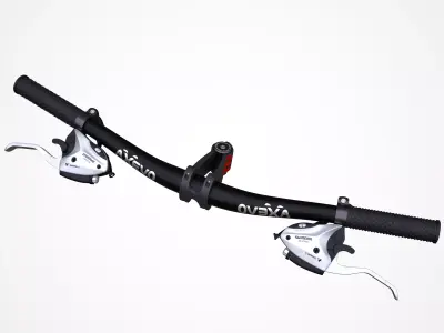Bicycle handle bar with gear shifter 3D model