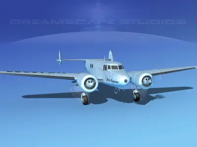 Lockheed L10 Electra Daily Express 1 3D model