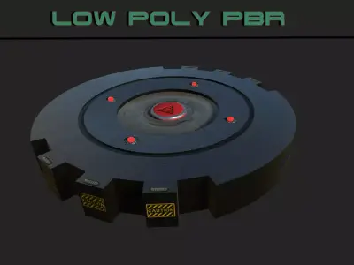 Sci-fi Magnetic Mine Low-poly 3D model
