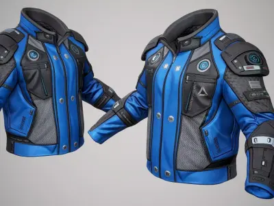 Sci-Fi Jacket P02 Low-poly 3D model