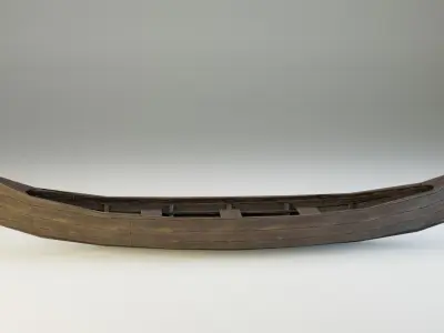 Low Poly Boat viking canoe Low-poly 3D model