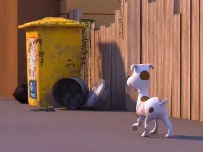 dog-puppy circle with spots Low-poly 3D model