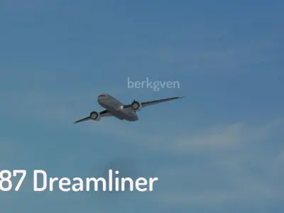 Boeing 787 Dreamliner Low Poly Low-poly 3D model