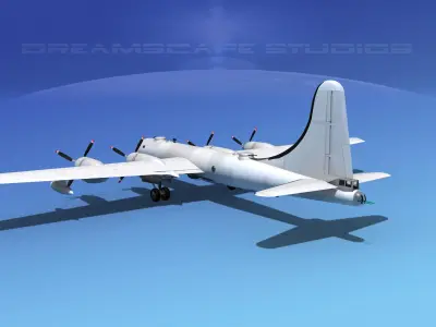 Boeing B-50 Superfortress Bare Metal 3D model